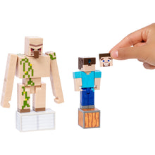 Load image into Gallery viewer, Minecraft Steve &amp; Iron Golem Comic Maker Action Figure Set
